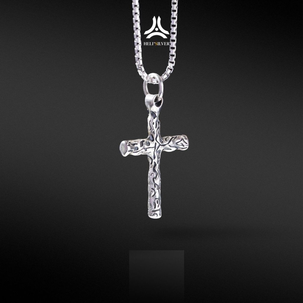 Mặt dây chuyền bạc nam, nữ HeliSilver Cross Pattern DCBN0110