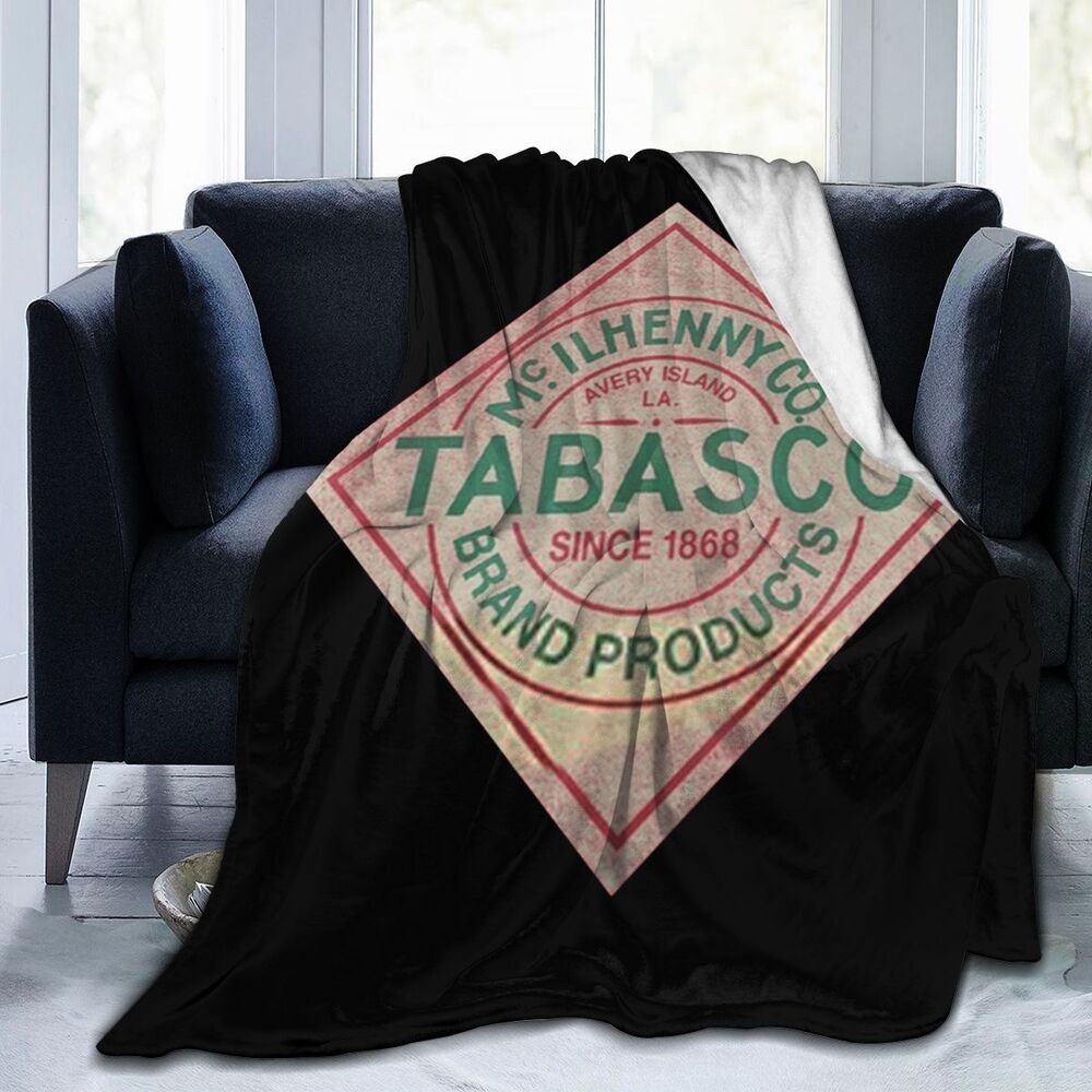 Tabasco Label Logo Nwt Hot Sauce Red Micro Fleece Blanket Plush Bed Couch Living Room Harajuku style Blanket birthday gift