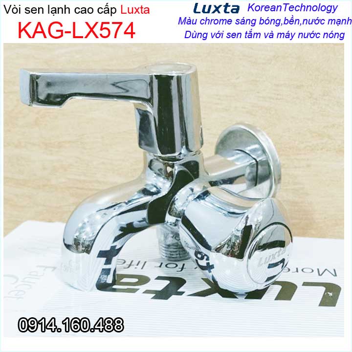 Vòi sen lạnh gắn tường Luxta KAG-LX574 tay gạt, Củ sen nước mạnh chrome bóng thiết kế đẹp chất lượng siêu bền