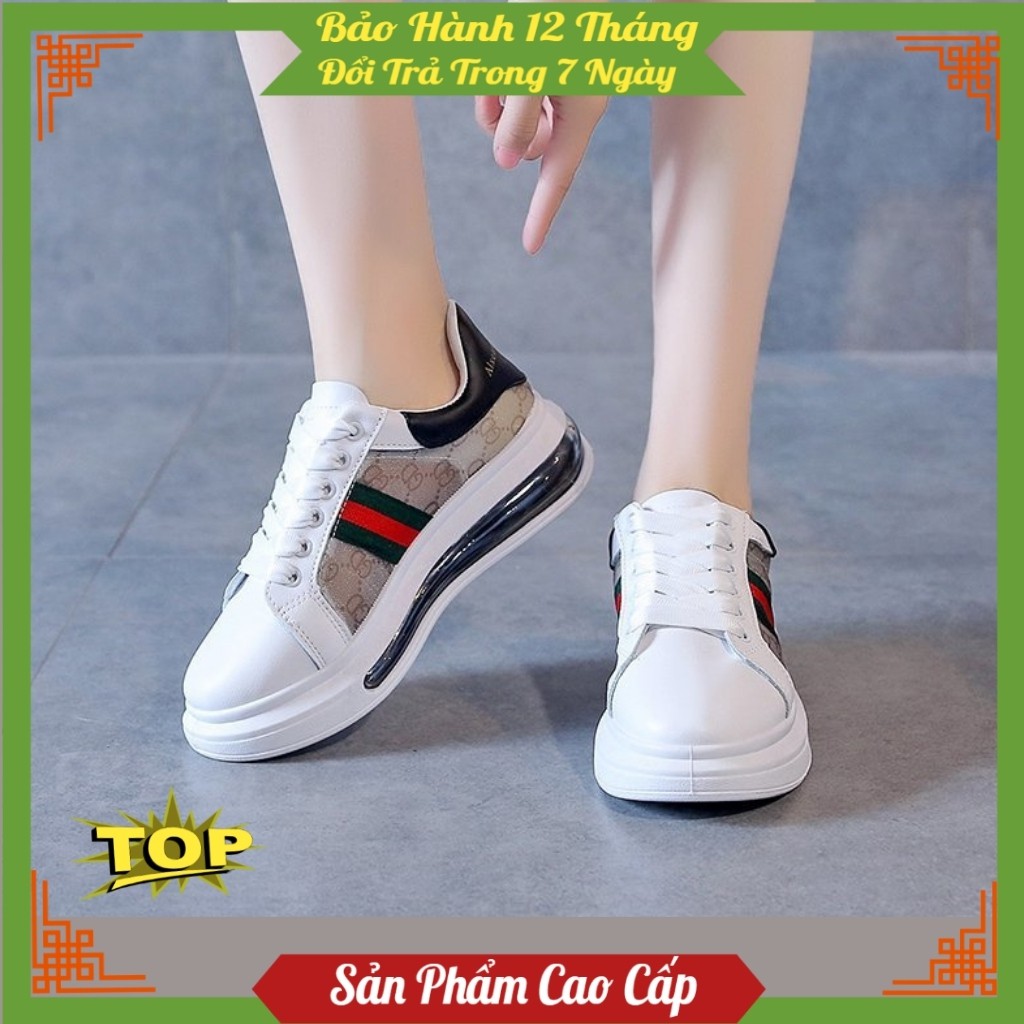 [ Xả Kho Giá Gốc ] Giày thể thao nữ Ulzzang cao cấp đế hơi êm chân màu trắng phối đen thời trang và nổi bật