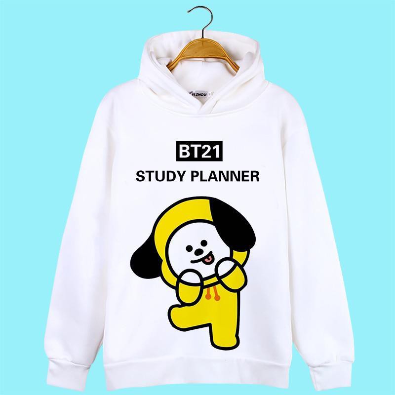 Bts Bt21 Áo Hoodie Dài Tay In Hình Bt21 Xinh Xắn Cho Nữ