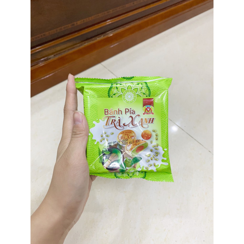 Mỹ Ngọc _ 380g Bánh pía TRÀ XANH [KHÔNG SẦU RIÊNG] - Green Tea Pia Cake 380g [NO DURIAN]