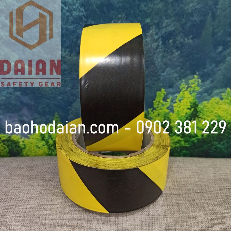 Băng keo dán nền cảnh báo 40m x 5cm - sọc vàng đen (6 cuộn)