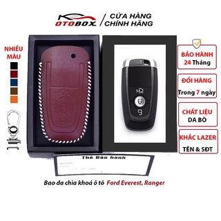 Bao da chìa khoá ô tô ford ranger wt 2020, ecosport 2020, bọc bảo vệ chìa khoá smartkey oto cao cấp chống xước