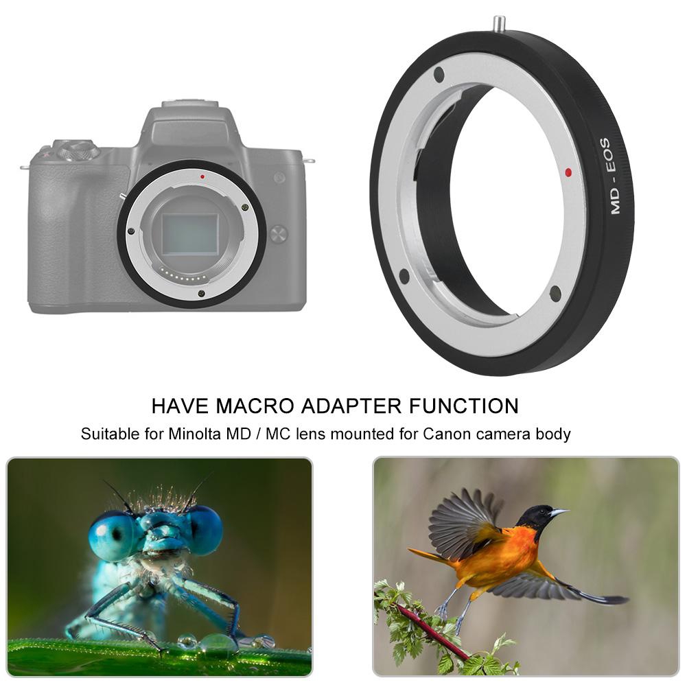 MD-EOS Mount Lens Adapter Ring Close-up for Minolta MD MC to for Canon EF Mount Cameras