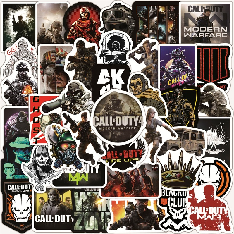 Set 100 sticker dán chống nước in hình game Call of Duty