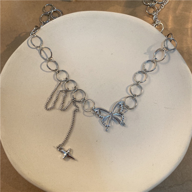 Dây Chuyền Hình Bướm Rỗng Phong Cách Hip Hop Thời Trang 19A1010