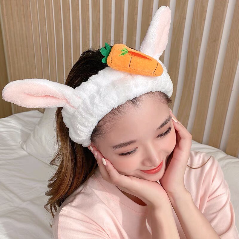 Băng đô rửa mặt thỏ cà rốt băng đô cài tóc Hàn Quốc skincare cao cấp công chúa xinh xắn cute dễ thương Aikimo BD2