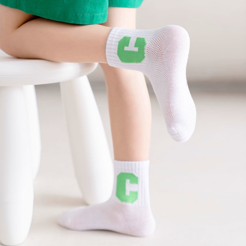 Vớ Cotton 5 Tất Lưới Mỏng Thoáng Khí Thoải Mái Thời Trang Xuân Hè Cho Bé