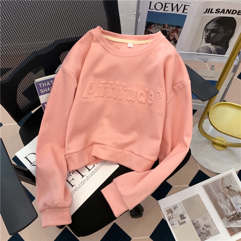 Áo Thun Tay Dài Cổ Tròn Dáng Rộng Thiết Kế Mới Thời Trang Mùa Thu Dành Cho