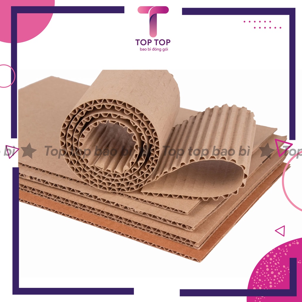 Giấy sóng bìa carton 2 lớp khổ 75cm dùng đóng gói các loại hàng hóa linh hoạt, chống trầy xước, va đập, làm đồ handmade