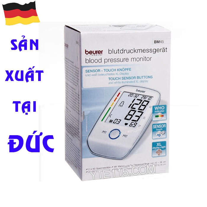 MÁY ĐO HUYẾT ÁP ĐIỆN TỬ BẮP TAY BEURER BM45