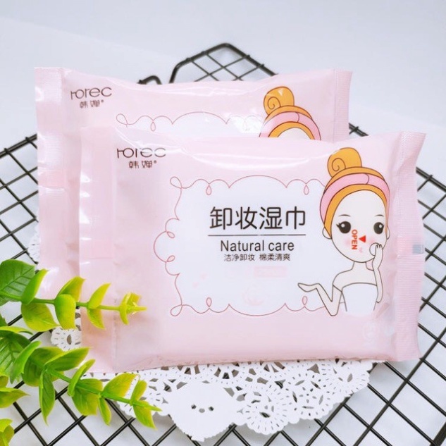 Khăn tẩy trang 𝑭𝒓𝒆𝒆𝒔𝒉𝒊𝒑 Khăn giấy tẩy trang Rorec Natural Care 25 tờ tiện dụng