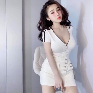 Áo Thun Body Dây Kéo Viền