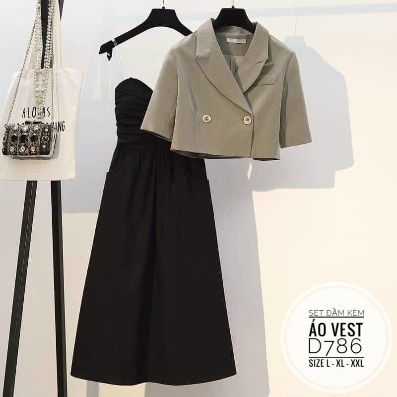 Set váy tặng kèm khoác bigsize 55->90kg | BigBuy360 - bigbuy360.vn
