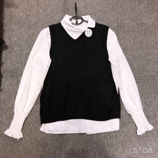 Combo váy và set gile somi trắng