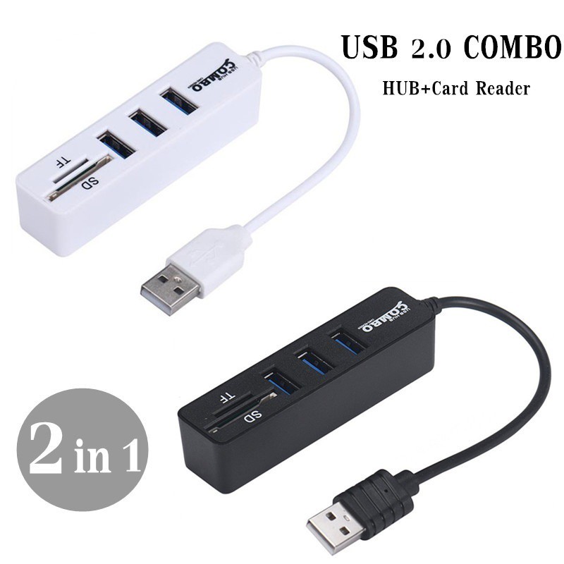 Usb hub combo 2 in1 Siêu Tốc Độ USB 2.0