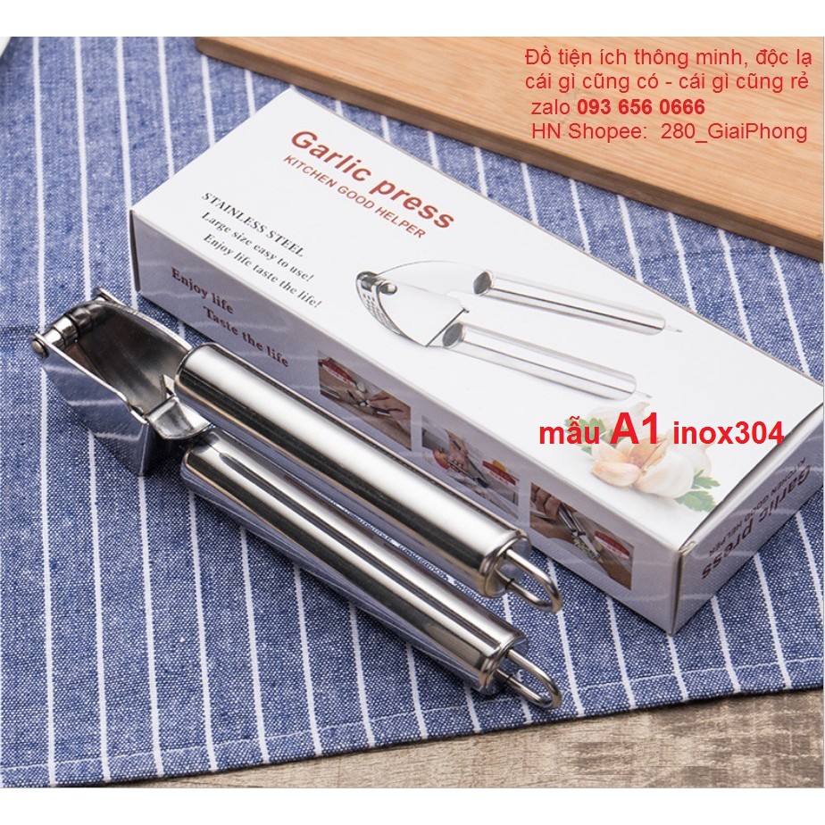 Dụng cụ nghiền, ép tỏi bằng inox