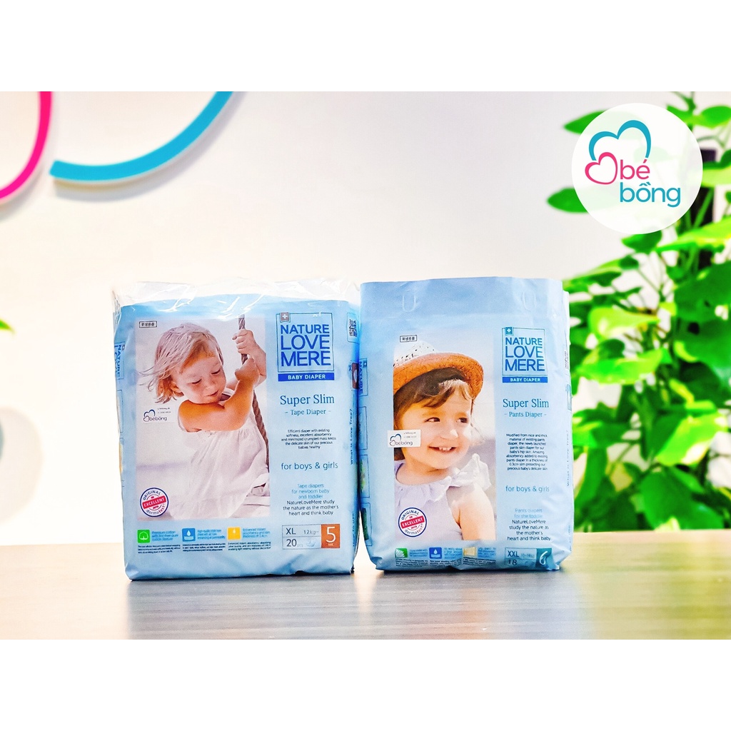 Bỉm Natural Love Mear nội địa Hàn dán/quần đủ size S36/M32/L28/L30/XL24/XXL20