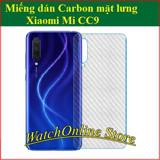 Dán carbon mặt lưng Xiaomi CC9