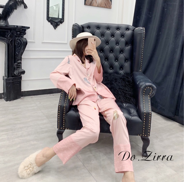 Bộ pijama dài tay quần dài lụa satin cao cấp | BigBuy360 - bigbuy360.vn