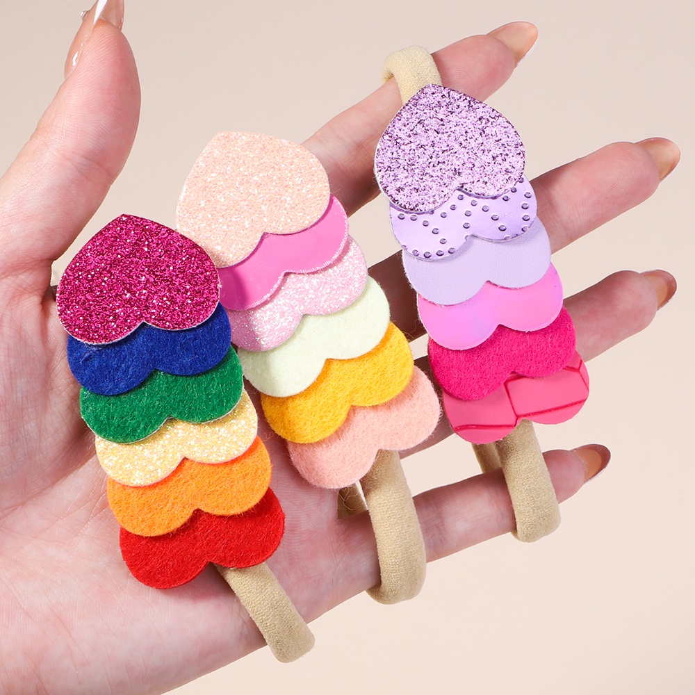 KIDSBOWS 1 Băng Đô Nylon Co Giãn Hình Trái Tim Dễ Thương Cho Bé