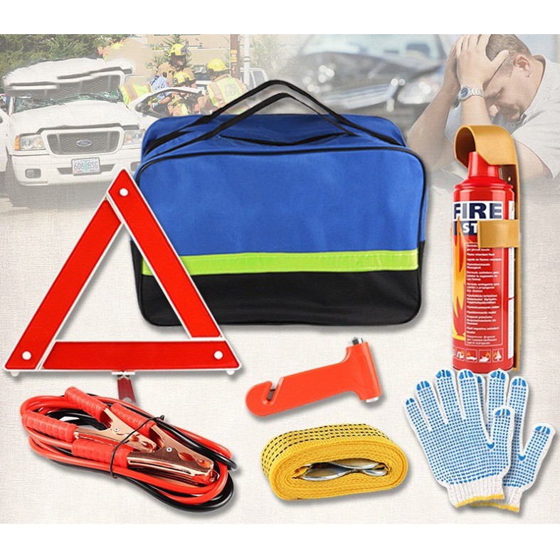 Bộ túi dụng cụ cứu hộ ô tô xe hơi khẩn cấp KIT 7 món chuyên dùng Car E