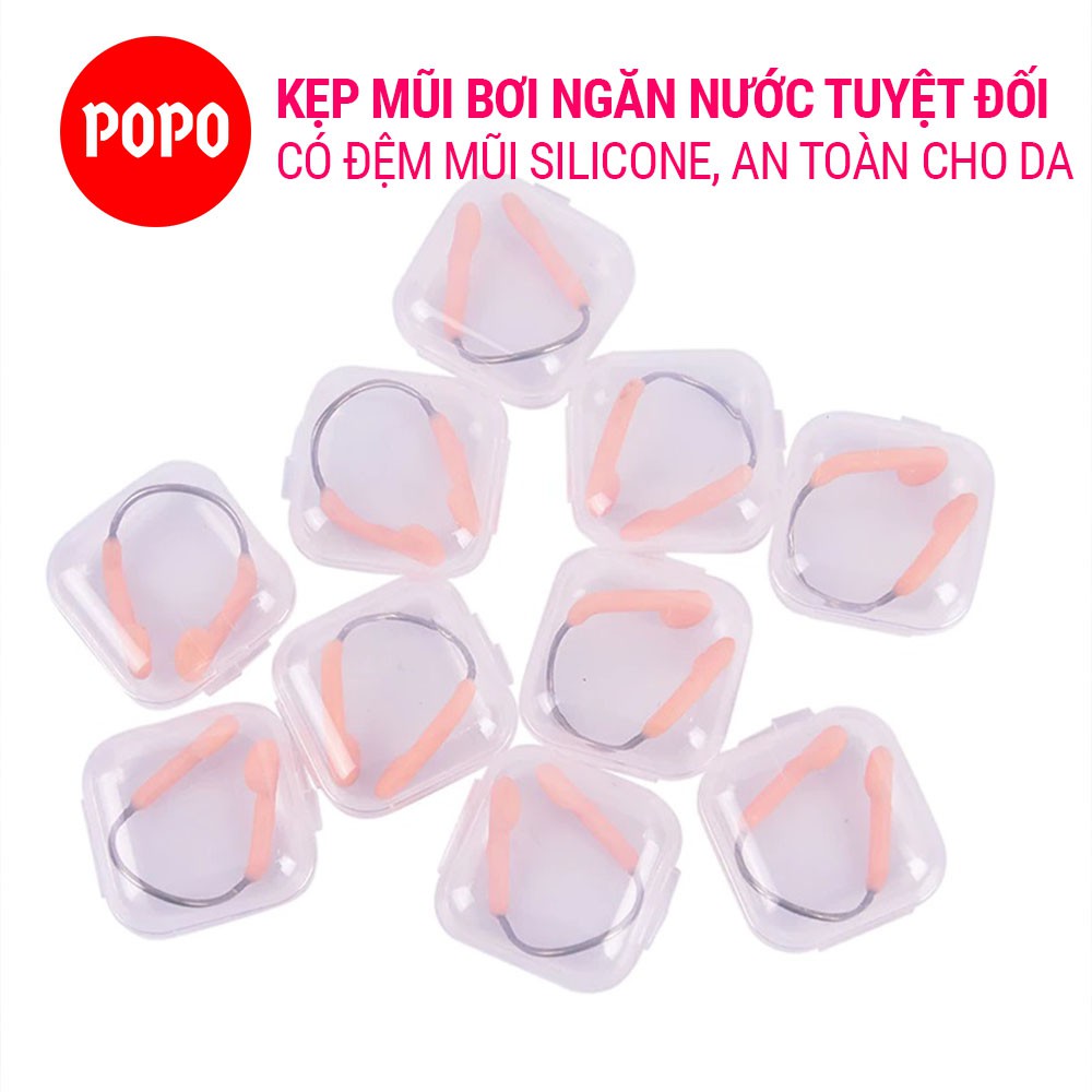 Kẹp mũi bơi người lớn cao cấp chống nước POPO dễ dàng điều chỉnh, có đệm mũi silicone mêm ái, an toàn cho da [NC2]