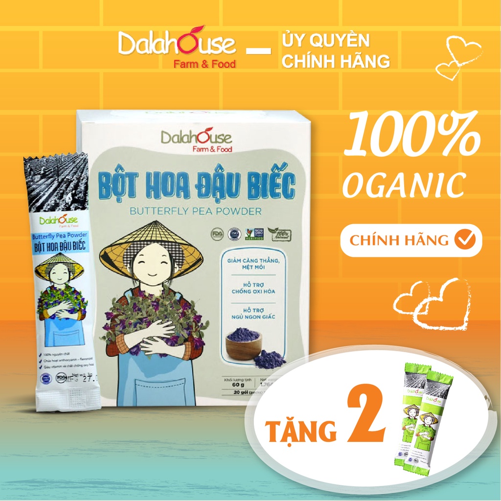 Bột Hoa Đậu Biếc Tạo Màu Tự Nhiên Dalahouse 100% Hữu Cơ