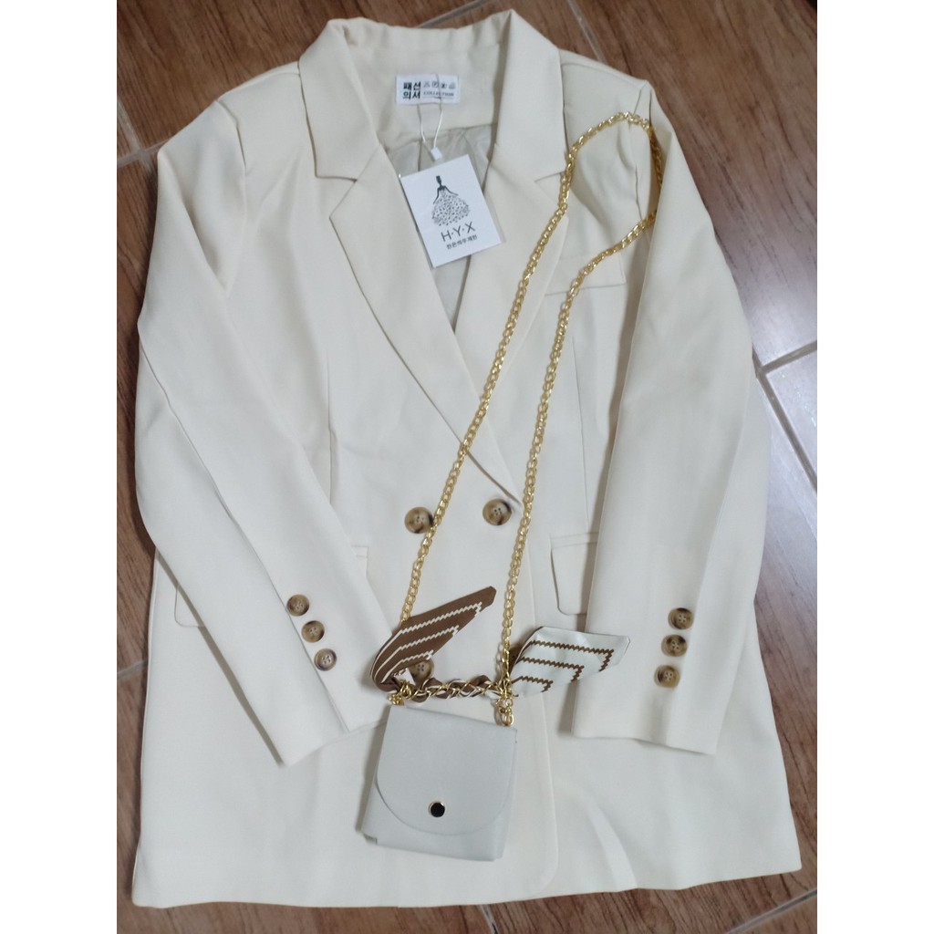 (Hàng Đẹp)Ảnh thật 6 hình cuối-HC405. Áo blazer thu đông kèm túi xích cá tính | BigBuy360 - bigbuy360.vn