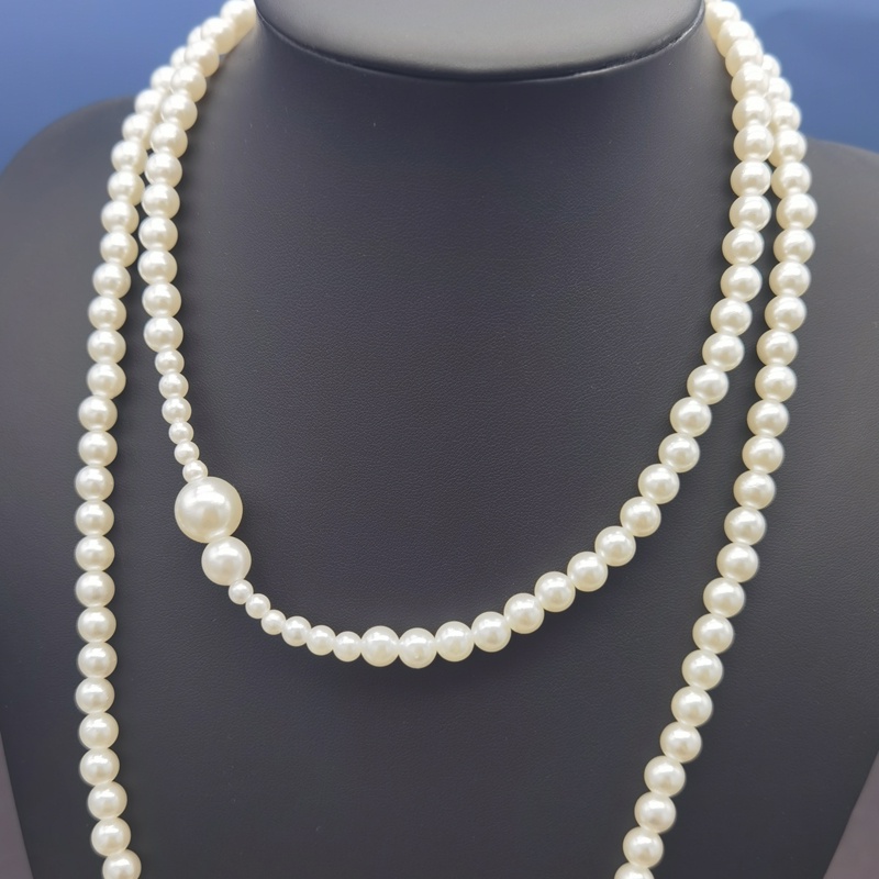 Vòng cổ Dáng Dài Đính Ngọc Trai Giả Phong Cách Trung Hoa Cổ Điển Cho Nữ