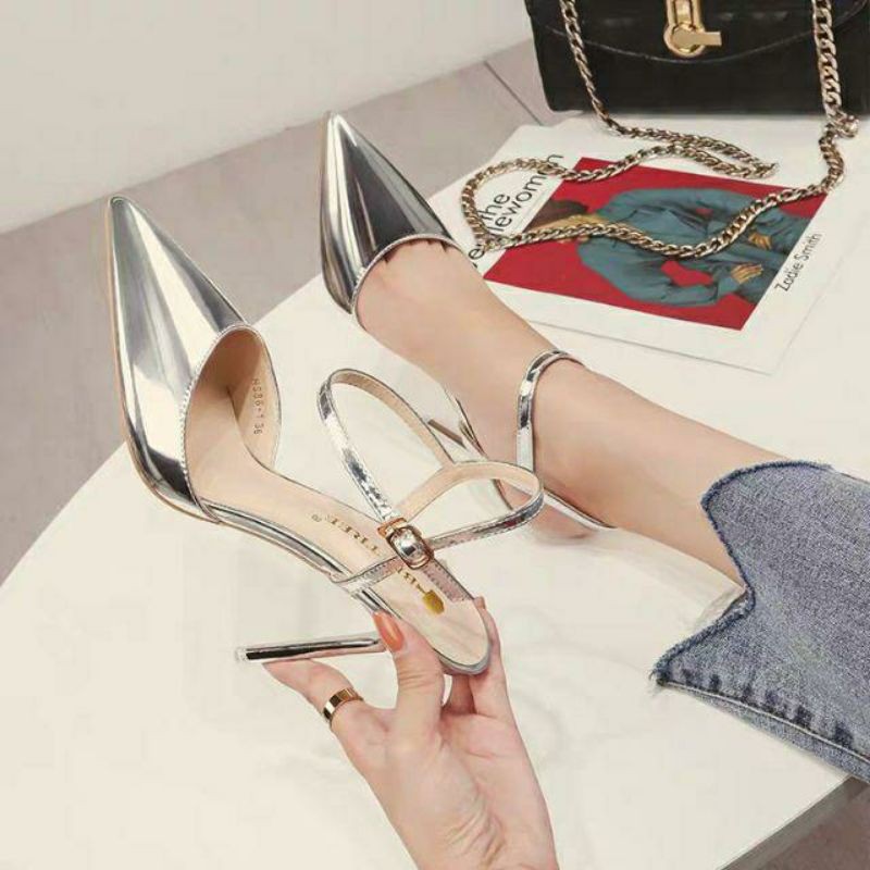 Giày cao gót mũi nhọn cao 7cm có size 32 33 34 40 41 42 43