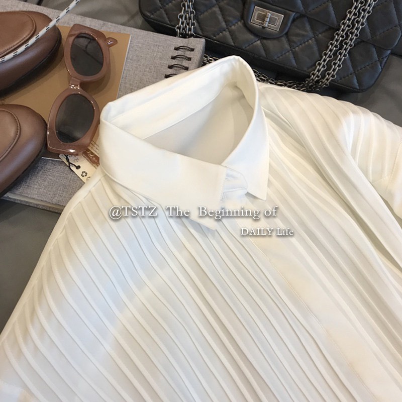 Sơ mi trắng xếp li Hàn Quốc