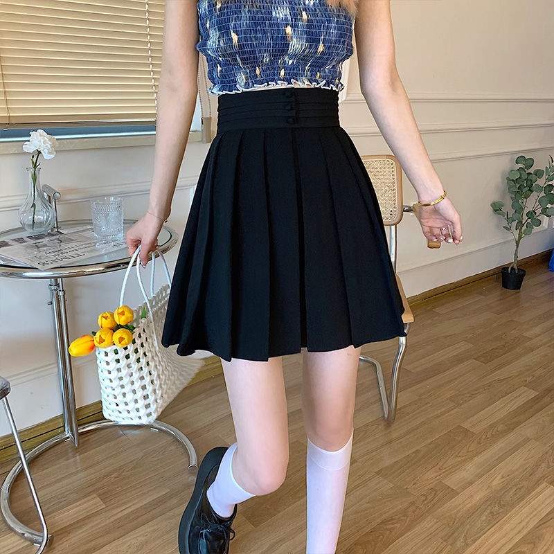 COZOK Chân Váy Xếp Ly Lưng Cao Kiểu Dáng Đơn Giản Hợp Thời Trang Phong Cách Hàn Quốc