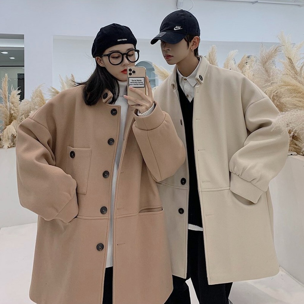 ÁO KHOÁC DẠ ĐÔI NAM NỮ PHONG CÁCH HÀN QUỐC
