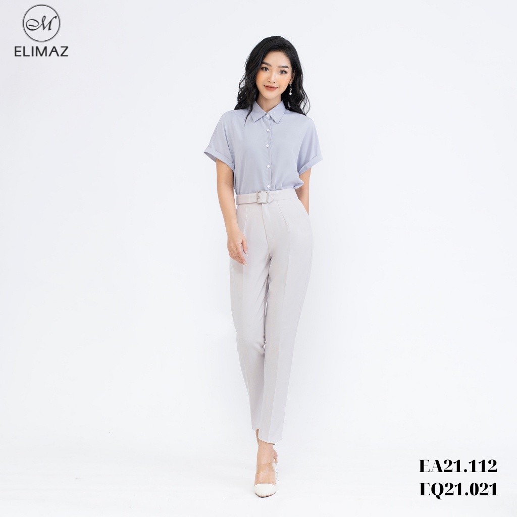 Quần tây âu công sở nữ lưng cao đai vuông sang trọng, vải tuyết mưa hàn, dày dặn ELIMAZ EQ21.021 - H