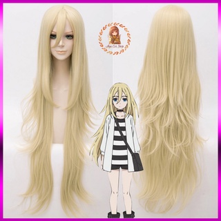 [Có sẵn] Wig/tóc giả xoăn vàng sữa 100cm phụ kiện cosplay Rachel Gardner Ray angel of death
