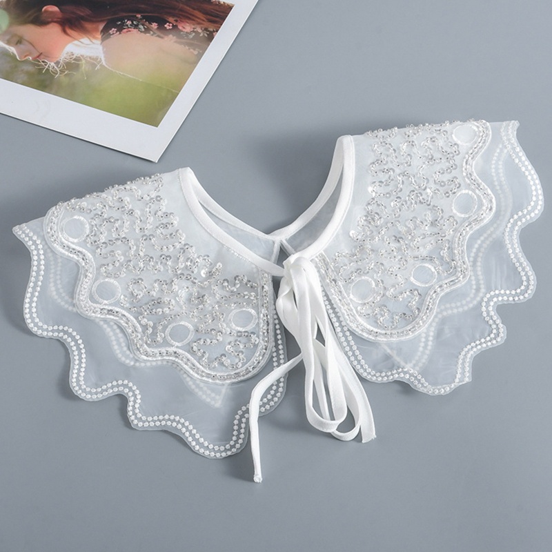 Khăn Choàng Cổ Đính Hạt Giả Thêu Họa Tiết Đa Năng Có Thể Tháo Rời Cho Búp Bê Nữ