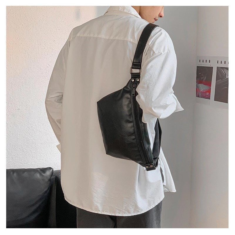 Túi 2in1 vừa đeo chéo vừa đeo hông 3982  Unisex W2P chất da PU cao cấp chống thấm nước chống bào mòn Ulzzang | BigBuy360 - bigbuy360.vn
