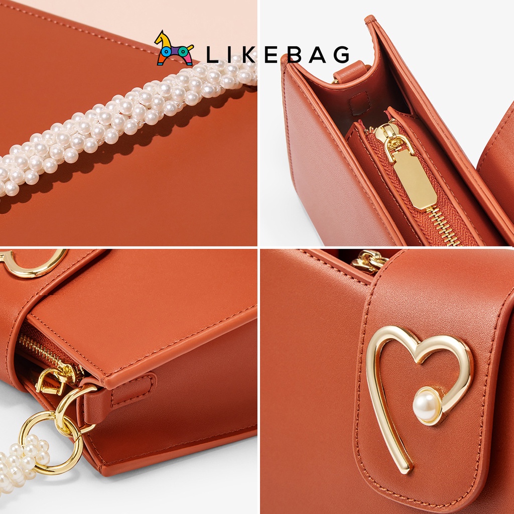 Túi cầm tay, đeo vai nữ LIKEBAG dây ngọc trai thời trang cá tính 8667 - LIBAGI