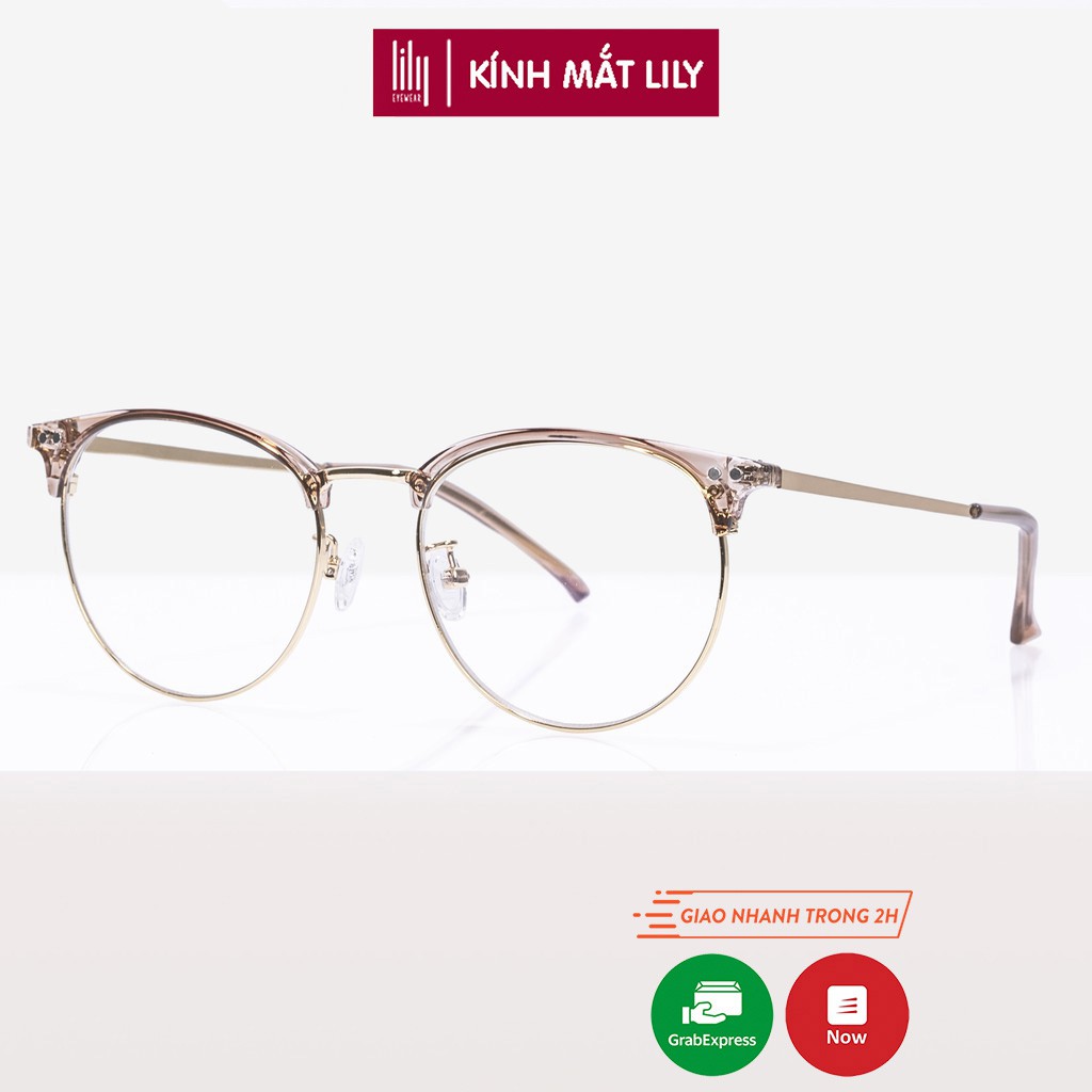 Gọng kính mắt kim loại tròn thời trang nhiều màu Lilyeyewear 90231