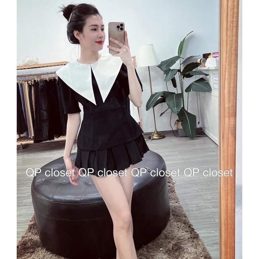 Set áo cổ sen mix chân váy siêu hot