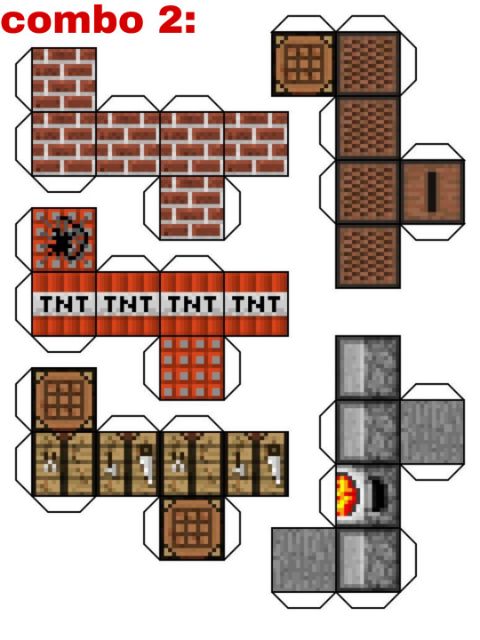 5 Combo Mô hình giấy block Minecraft
