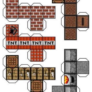 5 Combo Mô hình giấy block(khối) Minecraft