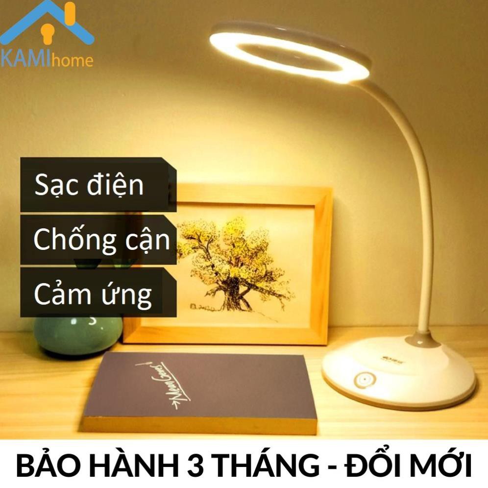Đèn học để bàn Free ship chống cận thị sạc tích điện cổng USB KM6702