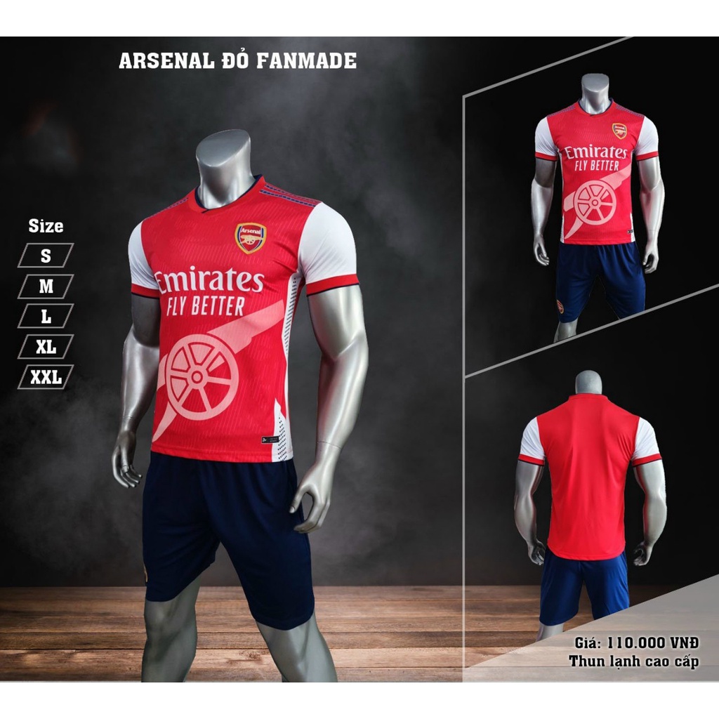 Áo quần đá banh CLB Arsenal đỏ fanmade