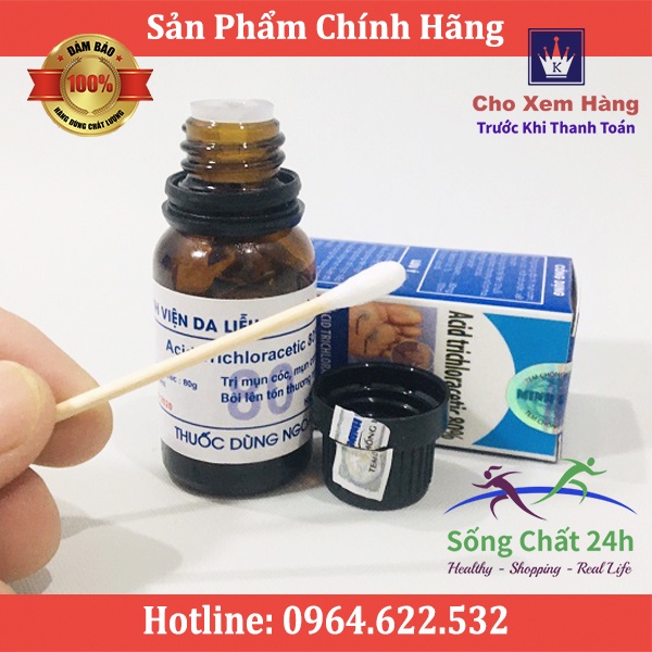 Mụn Cơm, Mụn Cóc, Mắt Cá Chân, Vết Chai Sần Acid Trivhloracetic 80% - Sống Chất 24h