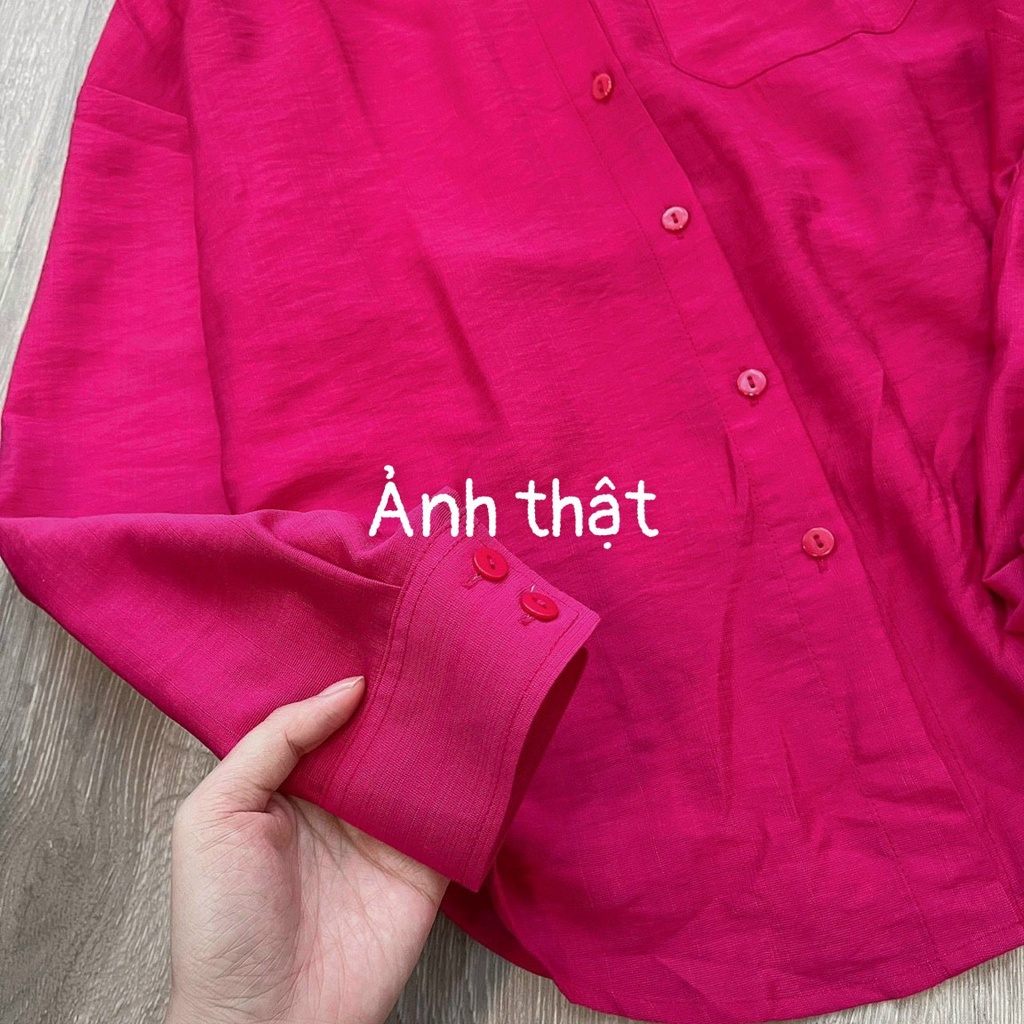 Áo sơ mi hồng sen áo sơ mi hồng pastel form rộng vạt bầu LD130 | BigBuy360 - bigbuy360.vn