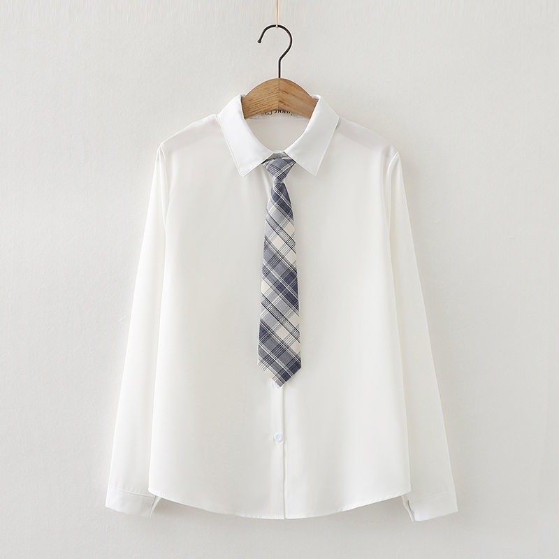 Áo sơ mi nữ tay dài/áo len cộc tay buộc eo/cà vạt thời trang thanh lịch