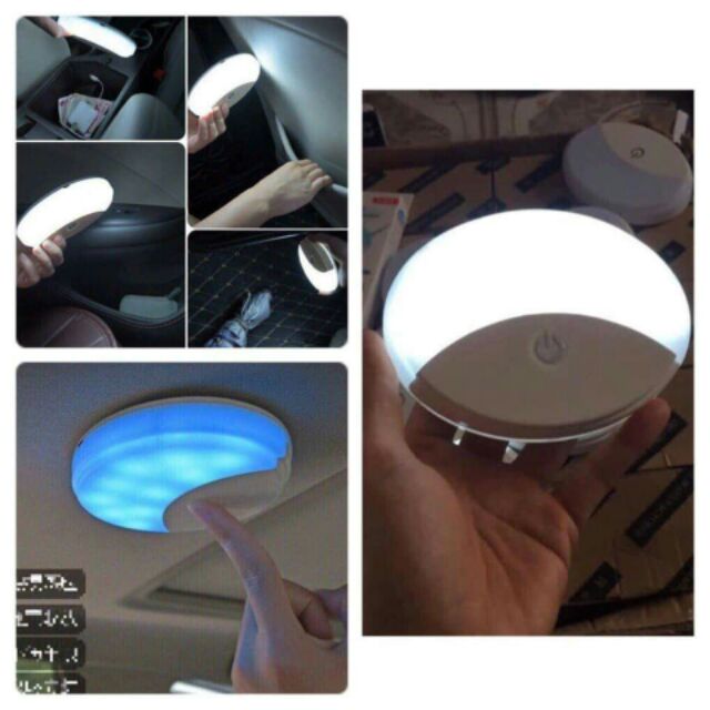 Đèn Led Trần Cảm Ứng Cho Xe Hơi 2 Chế Độ Ánh Sáng Xanh Và Trắng